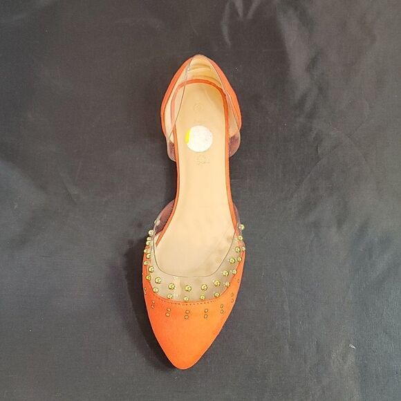 MUDD WOMEN'S SLIP-ON GOLD METALLIC BALL DESIGN EMBROIDERED SUEDE CLOSED TOE FLAT - Picture 10 of 15